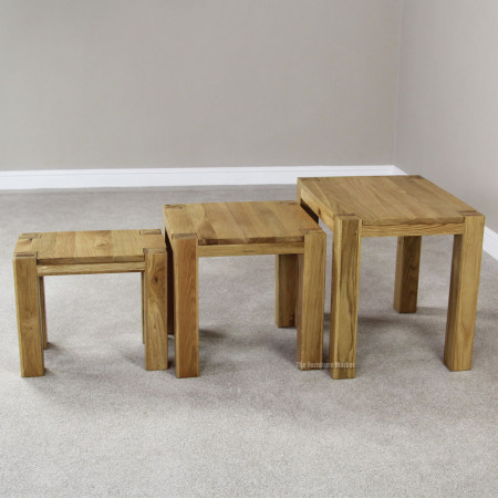 ChunKy Oak : Bộ 3 Đôn Gỗ Sồi Trang Trí 